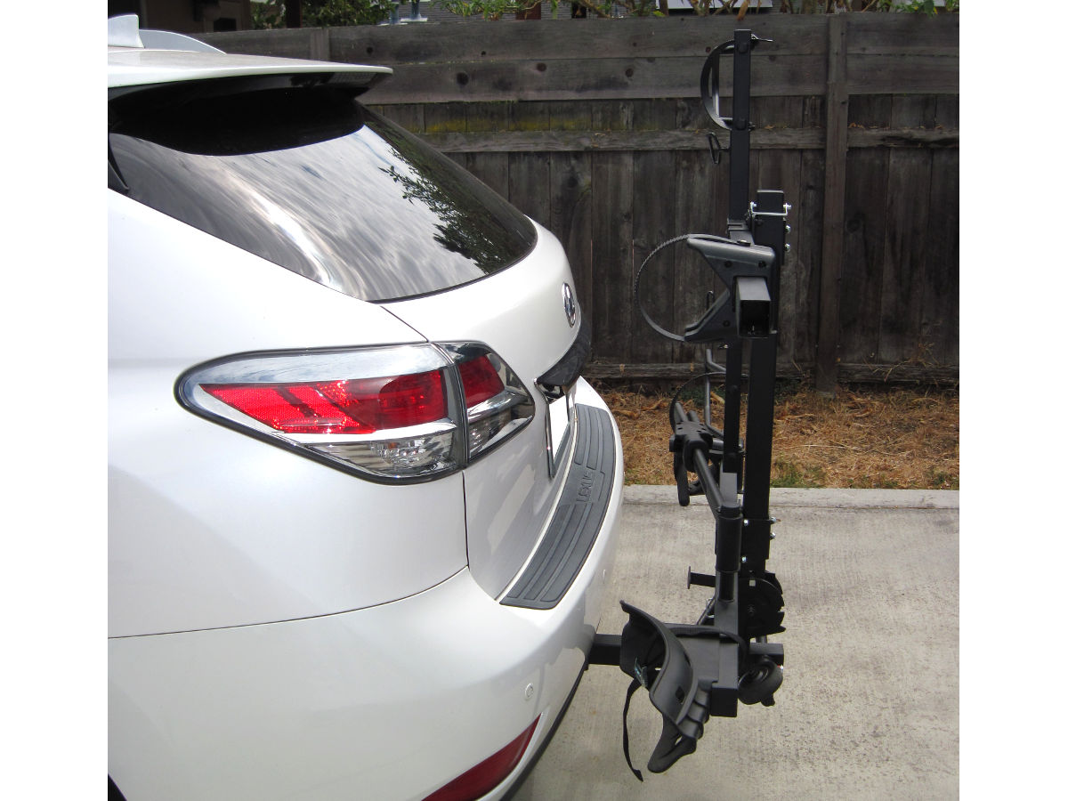 Trike-N-Bike rack folded up on SUV