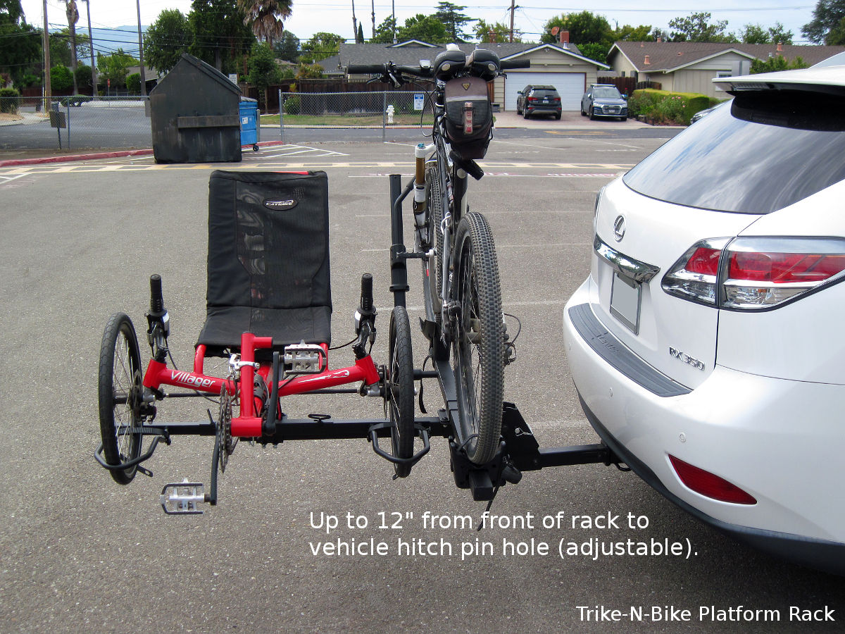 MTB bike and Catrike on trike carrier